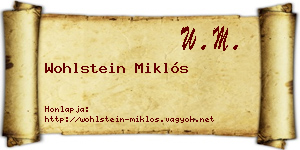 Wohlstein Miklós névjegykártya