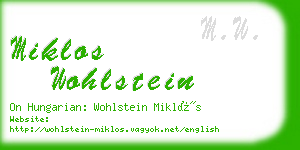 miklos wohlstein business card